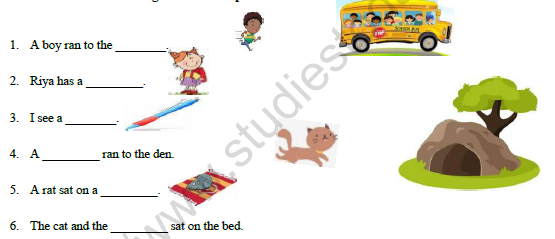 cbse class 1 english revision worksheet set c